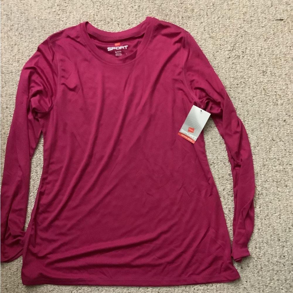 Hanes Women's Pink Sport Active Top XL